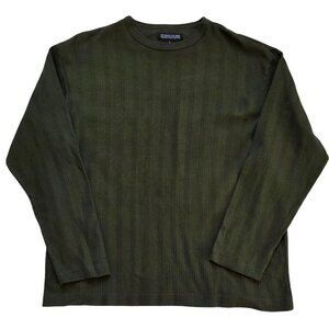 Structure Women's Sweater Large Olive Green 100% Cotton Cottagecore Cabincore